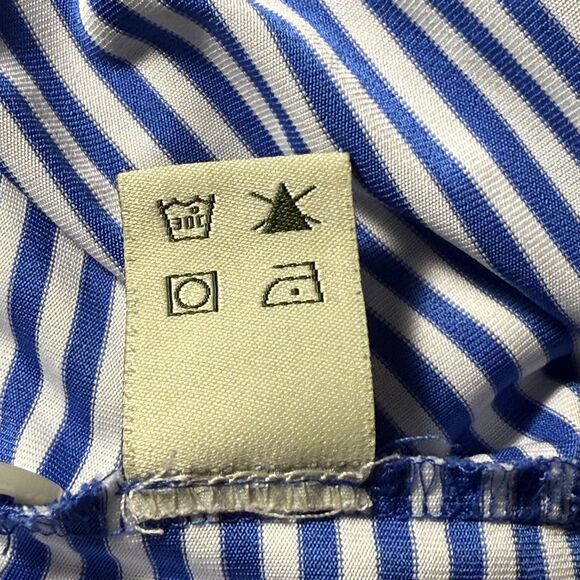 Donald Ross Sport Shirt Mens XXL Blue White Striped Short Sleeve Golf Polo - Picture 5 of 8